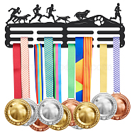 Sports Theme Iron Medal Hanger Holder Display Wall Rack, with Screws, Running Pattern, 150x400mm(ODIS-WH0021-679)