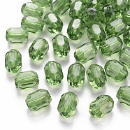 Transparent Acrylic Beads, Oval, Faceted, Yellow Green, 14x10x10mm, Hole: 2mm, about 377pcs/500g(TACR-S154-24A-83)