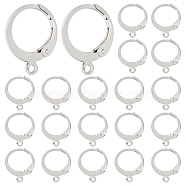 100Pcs 304 Stainless Steel Leverback Earring Findings, with Loops, Stainless Steel Color, 14.5x12.5x2mm, Hole: 1.2mm(STAS-BBC0004-12)