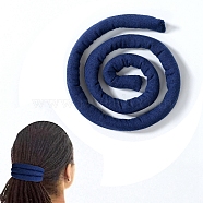 Spiral Lock Hair Tie, Bendable Ponytail Holders, Bohemian Style Long Dread Bands for Women, Prussian Blue, 660x14.5x7mm(OHAR-B004-01F)