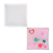 Silicone Molds, Resin Casting Molds, For UV Resin, Epoxy Resin Jewelry Making, Square, White, 6.4x6.4x0.9cm, Inner Size: 6x6x0.7cm(DIY-I011-03A)