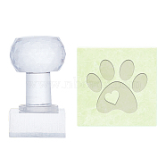 Plastic Stamps, DIY Soap Molds Supplies, Square, Paw Print, 38x38x18mm(DIY-WH0350-013)