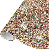 Glitter Resin Hotfix Rhinestone(Adhesive On The Back), Rhinestone Trimming, Costume Accessories, Rectangle, Colorful, 39.5x23.5x0.3cm(DIY-WH0166-23E)