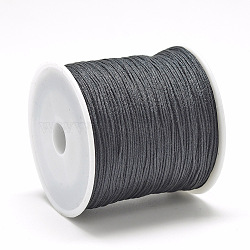 Nylon Thread, Chinese Knotting Cord, Black, 0.4mm, about 174.98 Yards(160m)/Roll(NWIR-Q008B-900)