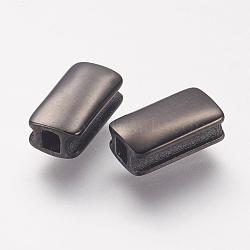 304 Stainless Steel Beads, Rectangle, Gunmetal, 10x5x4mm, Hole: 2x2mm(STAS-P158-03B)