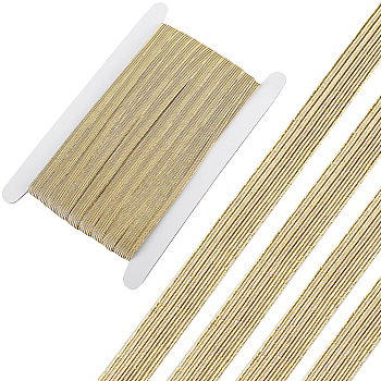 24 Yards Flat Elastic Rubber Cord/Band, Webbing Garment Sewing Accessories, Gold, 10mm