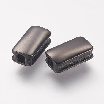 304 Stainless Steel Beads, Rectangle, Gunmetal, 10x5x4mm, Hole: 2x2mm
