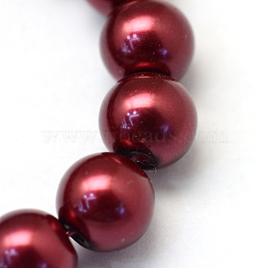 Baking Painted Pearlized Glass Pearl Round Bead Strands(X-HY-Q003-4mm-39)-3