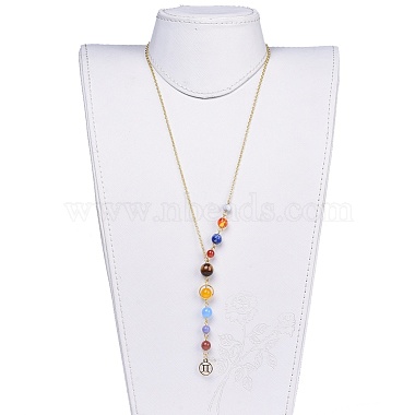 Universe Galaxy The Nine Planets Guardian Star Stone Necklaces(NJEW-JN02413-03)-4