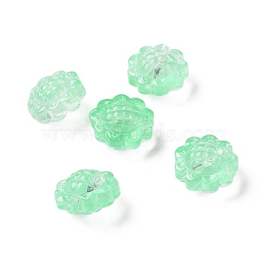 Medium Sea Green Flower Glass Beads