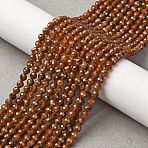 Natural Garnet Beads Strands, Faceted, Round, 4mm, Hole: 0.7mm, about 91~93pcs/strand, 15.35~15.51 inch(39~39.4cm)(G-C226-B01-4mm)