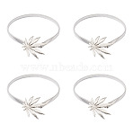 Curtain Tieback, Alloy Spring Design, Suitable for Most Curtains, Easy to Use, Leaf, Platinum, 390x9x3.5mm(EL-TAC0001-04P)