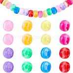 200Pcs 8 Colors Acrylic European Beads, Imitation Gemstone, Large Hole Beads, Rondelle, Mixed Color, 9mm, Hole: 4mm, 25pcs/color(MACR-FH0001-05)