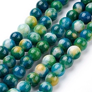 Jade Beads Strands, Natural White Jade, Dyed, Round, Colorful, 6mm, Hole: 1mm, about 69pcs/strand, 15.7 inch(X-G-D264-6mm-XH05)