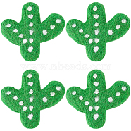Handwork Felt Needle Felting Cactus Ornaments, for Home Decoration Display, Green, 58~60x65x6~8mm(AJEW-WH0289-37)