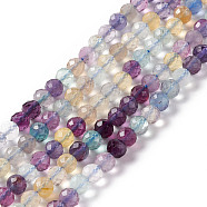 Natural Fluorite Beads Strands, Faceted, Round, 6mm, Hole: 0.8mm, about 69pcs/strand, 15.16 inch(38.5cm)(G-F717-10)