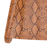 Snakeskin Pattern PU Leather Fabric, for DIY Crafts, Peru, 135x30x0.08cm(DIY-WH0308-352B)