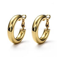 Brass Chunky Small Huggie Hoop Earrings for Women, Real 18K Gold Plated, 29x6.5mm, Pin: 0.8mm(EJEW-SZ0001-46)