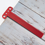 Aluminum T-type Marking Ruler, Scribing Line Ruler, for Carpenter's Workshop Woodworking, FireBrick, 30x9.7x1.4cm(TOOL-WH0131-11)