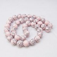 Synthetic Turquoise Beads Strands, Dyed, Round, Lavender Blush, 10mm, Hole: 1mm, about 40pcs/strand, 15.7(TURQ-H038-10mm-XXS04)
