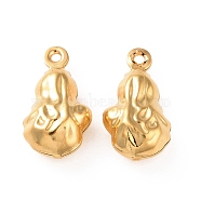 304 Stainless Steel Pendants, Peanut Charms, Golden, 15.2x8.3x5.2mm, Hole: 1mm(STAS-D243-01G)