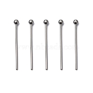 304 Stainless Steel Ball Head pins, Stainless Steel Color, 20x0.7mm, 21 Gauge, Head: 1.8mm, about 500pcs/bag(STAS-M010-20mm-01)