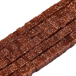 Synthetic Goldstone Beads Strands, Square, 2.5x2.5x1.5mm, Hole: 0.8mm, about 225~245pcs/strand, 14.92~15.39 inch(37.9~39.1cm)(G-N342-75)