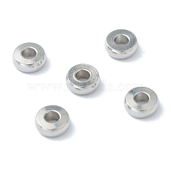 202 Stainless Steel Spacer Beads, Flat Round, Stainless Steel Color, 4x1.5mm, Hole: 1.5mm(X-STAS-H152-05C-P)