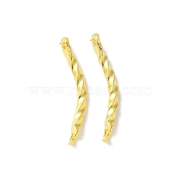 Brass Twist Tube Beads, Long-Lasting Plated, Rack Plating, Cadmium Free & Lead Free, Golden, 13.5x1.5x2.5mm, Hole: 0.8mm(KK-U057-06G)