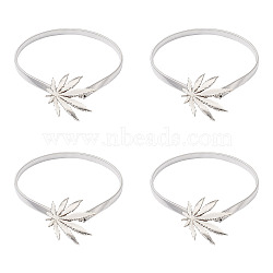 Curtain Tieback, Alloy Spring Design, Suitable for Most Curtains, Easy to Use, Leaf, Platinum, 390x9x3.5mm(EL-TAC0001-04P)