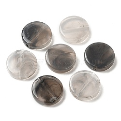 Transparent Acrylic Beads, Flat Round, Gray, 15x15x3.5mm, Hole: 1.5mm, about 5483pcs/500g(OACR-A021-19B)