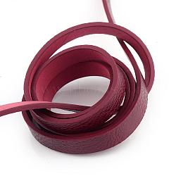 Imitation Leather Cords, Random Color On The Back, Dark Red, 10x2~2.5mm, about 1.31 yards( 1.2m)/strand(LC-T001-04C)