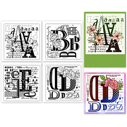 4Pcs 4 Styles PVC Stamp, for DIY Scrapbooking, Letter, 55x55mm, 1pc/style(DIY-WH0487-0065)