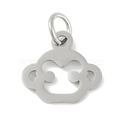 Non-Tarnish 304 Stainless Steel Pendants, Twelve Chinese Zodiac Charms, with Jump Ring, Monkey, 10.5x11.5x0.9mm, Hole: 3.1mm(STAS-L279-001P-08)