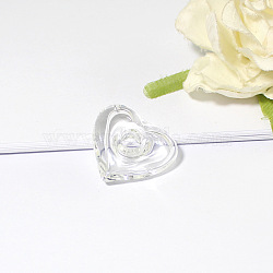 Handmade Lampwork Perfume Bottle Pendant, Square&Heart, Clear, 22x25mm(BOTT-PW0005-13A-08)