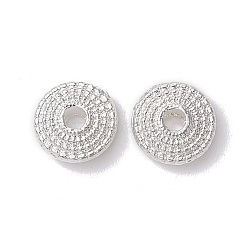 Alloy Spacer Beads, Long-Lasting Plated, Flat Round Shape, Silver, 8x3mm, Hole: 2.5mm(FIND-B029-45S)
