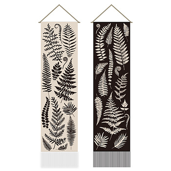 Polyester Wall Hanging Tapestry, for Bedroom Living Room Decoration, Rectangle, Pteridophyta, 1160x330mm, 2pcs/set