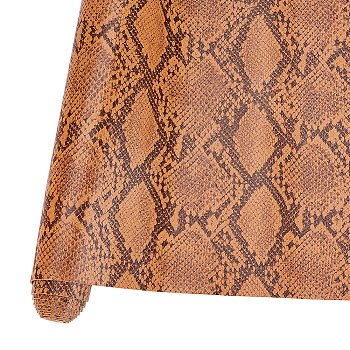 Snakeskin Pattern PU Leather Fabric, for DIY Crafts, Peru, 135x30x0.08cm