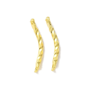 Brass Twist Tube Beads, Long-Lasting Plated, Rack Plating, Cadmium Free & Lead Free, Golden, 13.5x1.5x2.5mm, Hole: 0.8mm