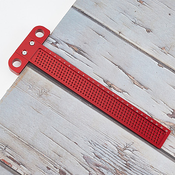 Aluminum T-type Marking Ruler, Scribing Line Ruler, for Carpenter's Workshop Woodworking, FireBrick, 30x9.7x1.4cm