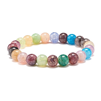 8.5MM Imitation Gemstone Glass Round Beads Stretch Bracelet for Women, Colorful, Inner Diameter: 1-3/4 inch(4.6cm), Beads: 8.5mm