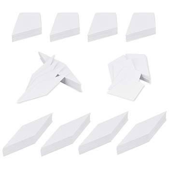 2 Bags 2 Style Rhombus English Paper Piecing, Paper Quilting Template for Patchwork, DIY Accessories, White, 7~10x2.6~5cm, 100pcs/style, 1 bag/style