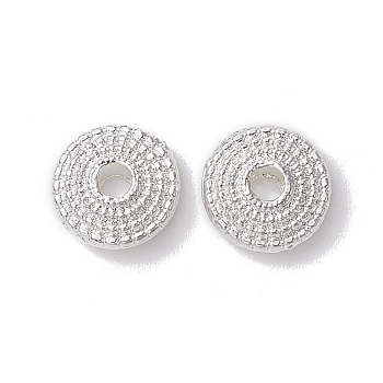 Alloy Spacer Beads, Long-Lasting Plated, Flat Round Shape, Silver, 8x3mm, Hole: 2.5mm