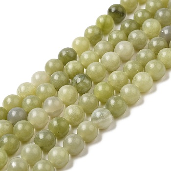 Natural Green Jade Beads Strands, Round, 6mm, Hole: 1mm, about 60~62pcs/strand, 14.96''(38cm)