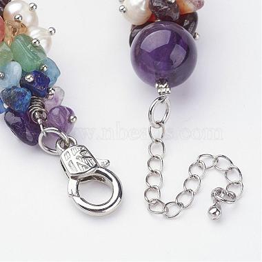 Gemstone Beaded Chakra Bracelets(BJEW-JB02568)-3