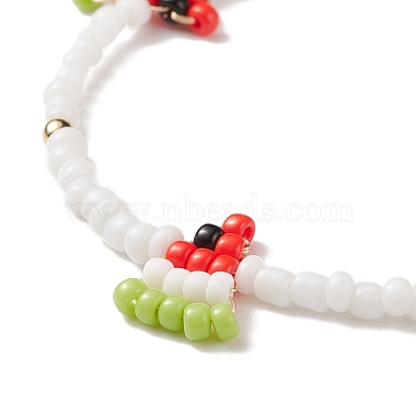Glass Seed Braided Watermelon Charms Bracelet for Women(BJEW-TA00140-02)-4