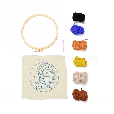 Indian Punch Embroidery Supplies Kit(DIY-H155-04)-2