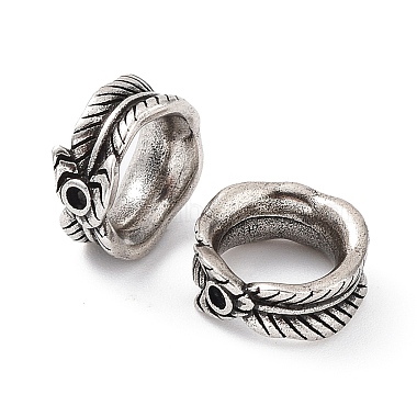 Antique Silver Feather Brass Linking Rings