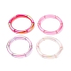 4Pcs 4 Color Acrylic Curved Tube Stretch Bracelets Set for Women(BJEW-JB09305-01)-1