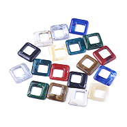 Acrylic Pendants, Imitation Gemstone Style, Rhombus, Mixed Color, 42x41x4.5mm, Hole: 2mm, about 148pcs/500g(OACR-T008-07-M)
